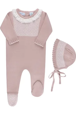 Feltman Brothers Jacquard Yoke Cotton Footie & Hat Set in at Nordstrom, Size 3-6M