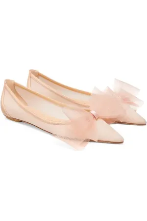 Stuart Weitzman Blushing Bow Pointed Toe Flat in at Nordstrom, Size 7.5