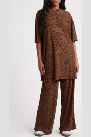 Dressed in Lala Leveled Up Leopard Top & Pants Set in at Nordstrom, Size X-Large