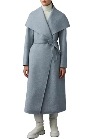Mackage Mai Wool Long Wrap Coat in at Nordstrom, Size Large