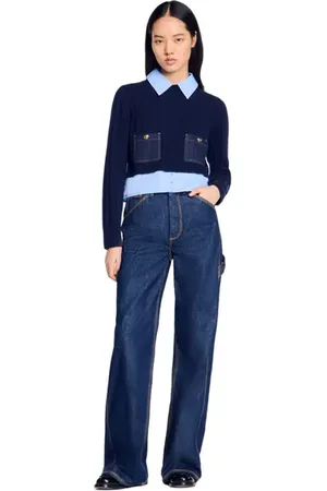 Sandro Cropped wool and cashmere sweater in at Nordstrom, Size X-Small