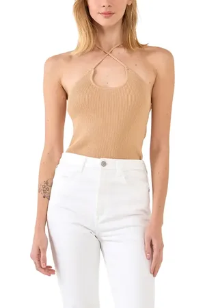 Grey Lab Crossover Rib Halter Tank in at Nordstrom, Size X-Small