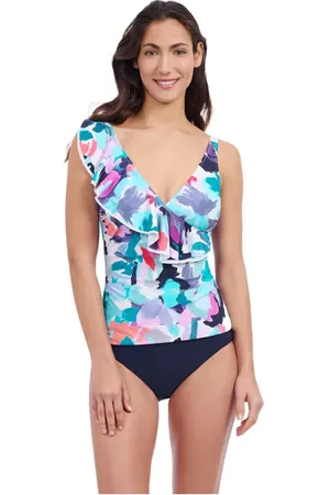 gottex Holi Ruffle V Neck Surplice Tankini in at Nordstrom, Size 12