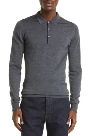 JOHN SMEDLEY Cotswold Wool Polo Sweater in at Nordstrom, Size Small