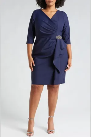 Alex Evenings Pleated Sheath Cocktail Dress in at Nordstrom, Size 22W