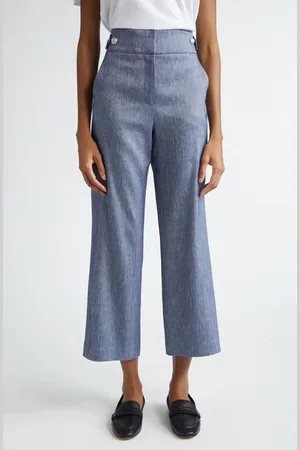 VERONICA BEARD Aubrie Crop Flare Linen Blend Pants in at Nordstrom, Size 14