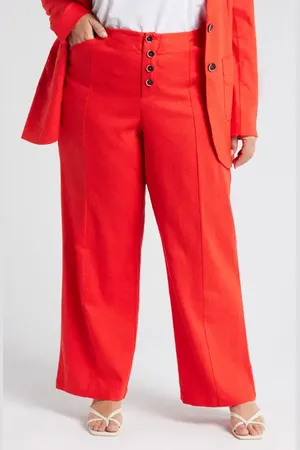 UNIVERSAL STANDARD Coastal Midweight High Waist Linen Blend Pants in at Nordstrom, Size 2Xl