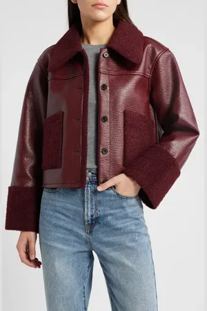 Rails Dria Faux Leather & Faux Shearling Jacket in at Nordstrom, Size Large