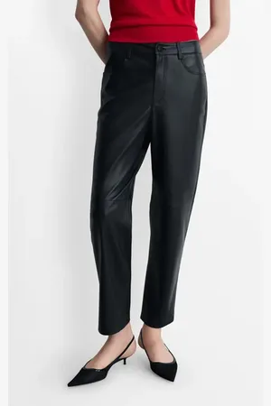 MANGO Faux Leather Straight Leg Pants in at Nordstrom, Size 2