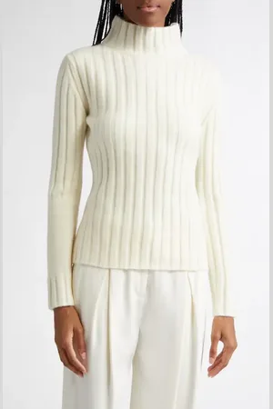 Proenza Schouler Haven Merino Wool & Cashmere Blend Rib Turtleneck Sweater in at Nordstrom, Size Medium
