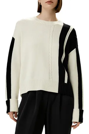Lilysilk Bicolor Stripe Knit Wool Sweater in at Nordstrom, Size Small