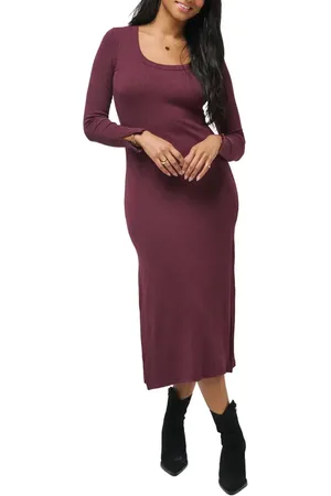 Travis Mathew Cloud Retreat Long Sleeve Rib Dress in at Nordstrom, Size Medium