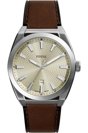 Fossil Everett Leather Strap Watch, 42mm in at Nordstrom