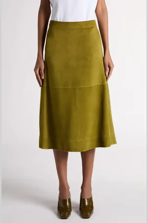Bottega Veneta Full Grain Suede A-Lined Skirt in at Nordstrom, Size 0 Us