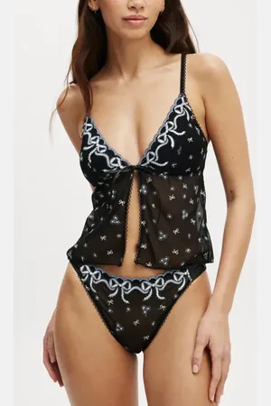 Cotton On Trixie Bow Longline Bralette in at Nordstrom, Size Medium