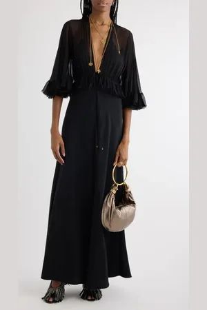Chloé Semisheer Silk Georgette Dress in at Nordstrom, Size 6 Us