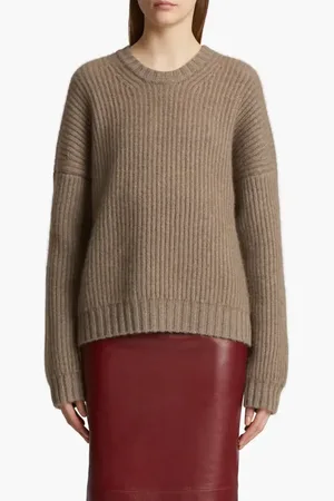 Khaite Manuela Cashmere Rib Crewneck Sweater in at Nordstrom, Size Small