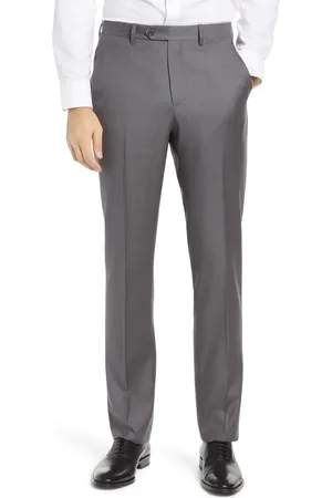 Santorelli Roma Flat Front Loro Piana Wool Serge Dress Pants in at Nordstrom, Size 32