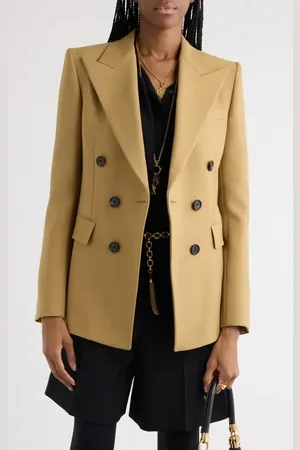 Chloé Double Breasted Virgin Wool Grain de Poudre Blazer in at Nordstrom, Size 4 Us