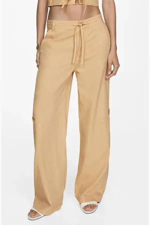 MANGO Drawstring Wide Leg Cargo Pants in at Nordstrom, Size X-Small