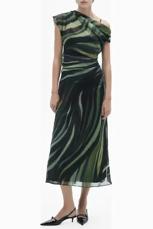 MANGO Abstract Print Asymmetric Dress in at Nordstrom, Size 8
