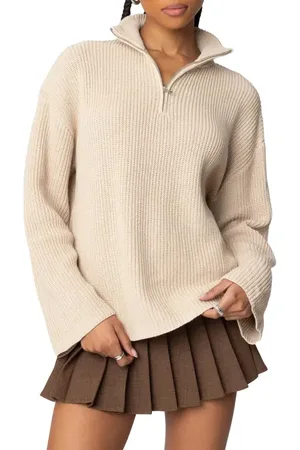 Edikted Amour High Neck Oversize Pullover Sweater in at Nordstrom, Size Large
