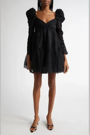 ZIMMERMANN Polka Dot Long Sleeve Tulle Minidress in at Nordstrom, Size 3
