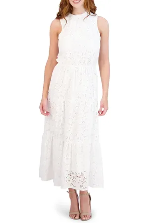 Julia Jordan Tiered Eyelet Maxi Dress in at Nordstrom, Size 8