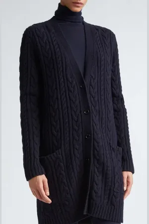 Max Mara Calotta Wool & Cashmere Cable Stitch Long Cardigan in at Nordstrom, Size Small
