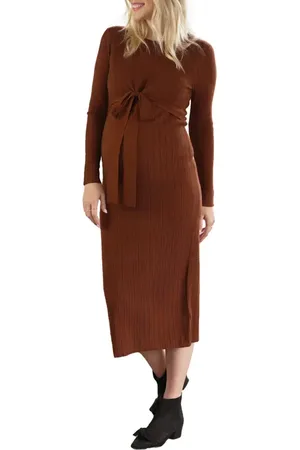 Angel Maternity Knit Midi Maternity/Nursing Dress in at Nordstrom, Size X-Small