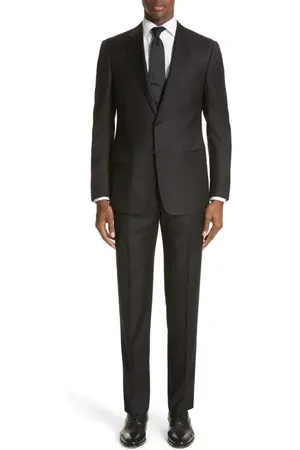 Emporio Armani Trim Fit Solid Wool Suit in at Nordstrom, Size 48 Us