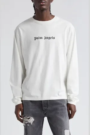 Palm Angels Logo Long Sleeve Cotton Graphic T-Shirt in at Nordstrom, Size Small