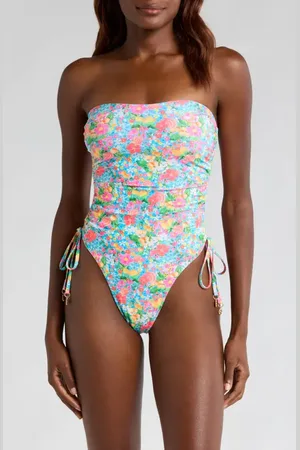 Kulani Kinis Strapless Cinched Tie One-Piece Swimsuit in at Nordstrom, Size X-Large