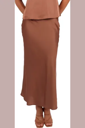 Petal & Pup Nellie Satin Midi Skirt in at Nordstrom, Size Small