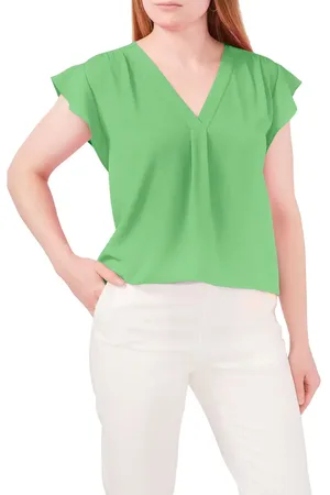 Chaussmoi Print Flutter Sleeve Blouse in at Nordstrom, Size Small