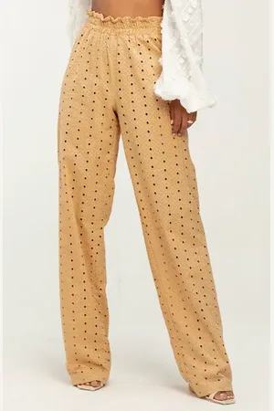 Diarrablu Leer Nar Eyelet Wide Leg Pants in at Nordstrom, Size Small