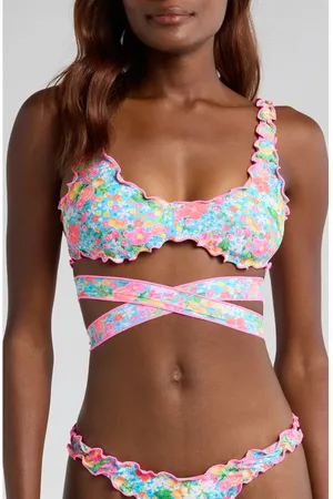 Kulani Kinis Lettuce Trim Bikini Top in at Nordstrom, Size Small