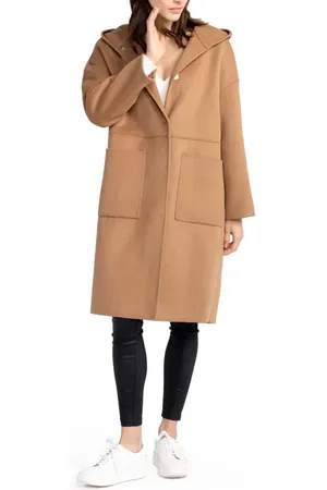 Belle & Bloom Sunday Morning Hooded Wool Blend Coat in at Nordstrom, Size Large