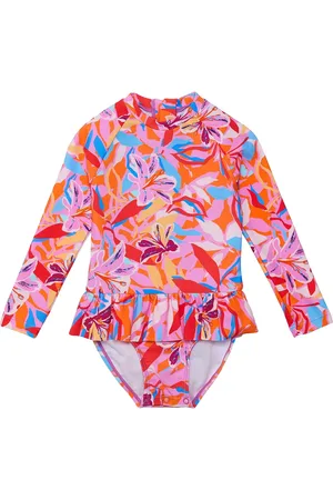 Snapper Rock Blooming Long Sleeve One-Piece Rashguard Swimsuit in at Nordstrom, Size 6-12M