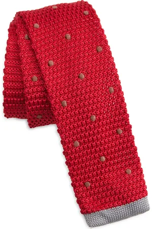 CLIFTON WILSON & Grey Polka Dot Knit Silk Tie at Nordstrom