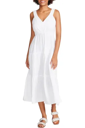 Steve Madden Amira Tiered Cotton Midi Dress in at Nordstrom, Size X-Small