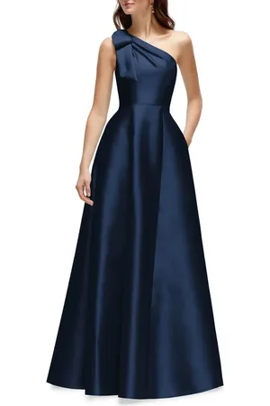 Alfred Sung One-Shoulder A-Line Gown in at Nordstrom, Size 12