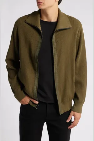 RAG&BONE Dexter Andrew Rib Organic Cotton Zip Cardigan in at Nordstrom, Size Medium