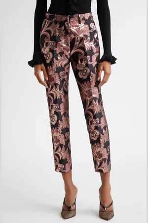 Etro Metallic Paisley Slim Pants in at Nordstrom, Size 2 Us