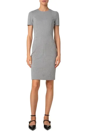 AKRIS Micro Houndstooth Jersey Sheath Dress in at Nordstrom, Size 12