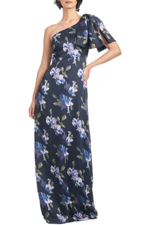 Sachin & Babi Chelsea Floral Print One-Shoulder Georgette Gown in at Nordstrom, Size 6