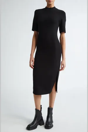 Moncler Cut & Sew Short Sleeve Midi Dress in at Nordstrom, Size Xx-Small