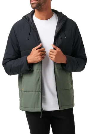Travis Mathew Torch Runner Colorblock Quilted Hooded Jacket in at Nordstrom, Size Xx-Large