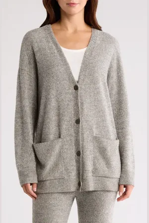 Barefoot Dreams CozyChic Lite?? Heather Rib Pocket Cardigan in at Nordstrom, Size Large