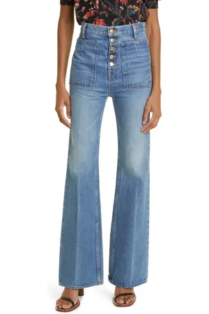 ULLA JOHNSON The Lou Button Fly Flare Jeans in at Nordstrom, Size 29